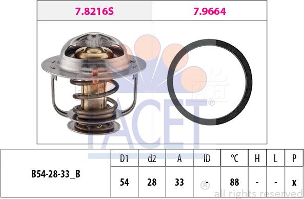 FACET 7.8658 - Термостат, охладителна течност vvparts.bg