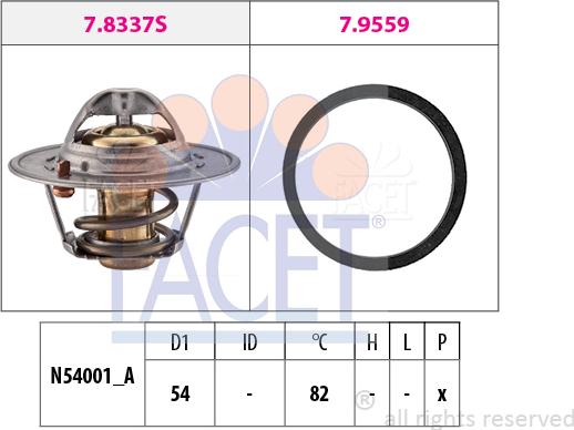 FACET 7.8667 - Термостат, охладителна течност vvparts.bg