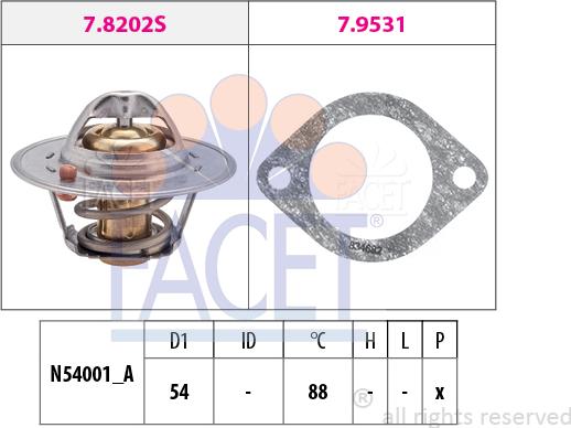 FACET 7.8600 - Термостат, охладителна течност vvparts.bg