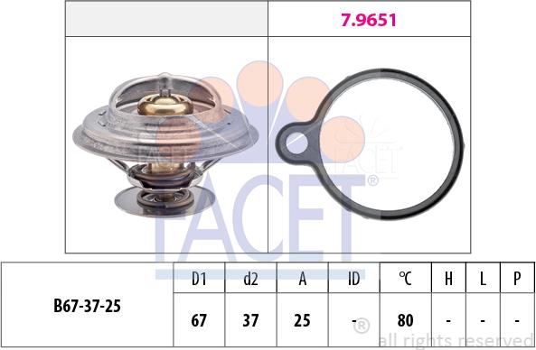 FACET 7.8613 - Термостат, охладителна течност vvparts.bg