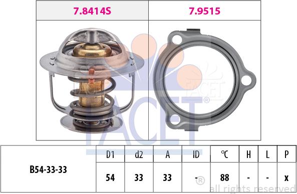 FACET 7.8633 - Термостат, охладителна течност vvparts.bg