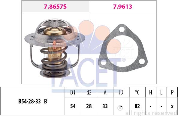 FACET 7.8637 - Термостат, охладителна течност vvparts.bg