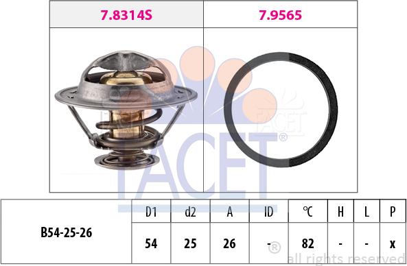 FACET 7.8677 - Термостат, охладителна течност vvparts.bg