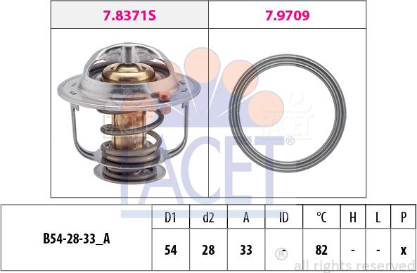 FACET 7.8845 - Термостат, охладителна течност vvparts.bg