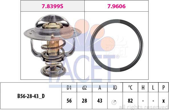 FACET 7.8848 - Термостат, охладителна течност vvparts.bg