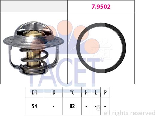 FACET 7.8800 - Термостат, охладителна течност vvparts.bg