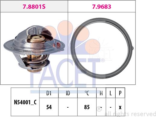 FACET 7.8803 - Термостат, охладителна течност vvparts.bg