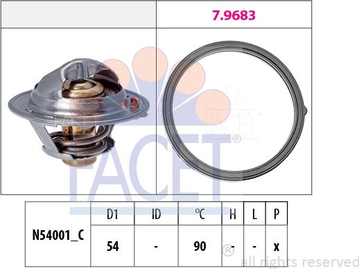 FACET 7.8802 - Термостат, охладителна течност vvparts.bg