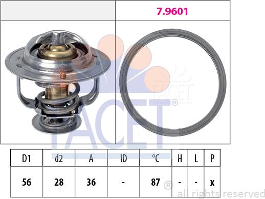 FACET 7.8828 - Термостат, охладителна течност vvparts.bg