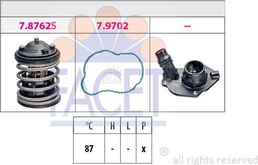 FACET 7.8827K - Термостат, охладителна течност vvparts.bg