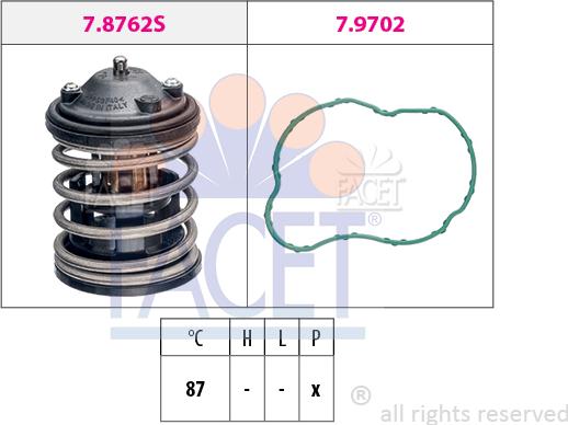 FACET 7.8827 - Термостат, охладителна течност vvparts.bg