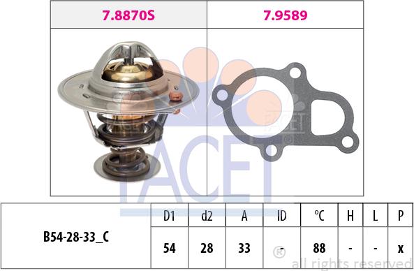 FACET 7.8870 - Термостат, охладителна течност vvparts.bg