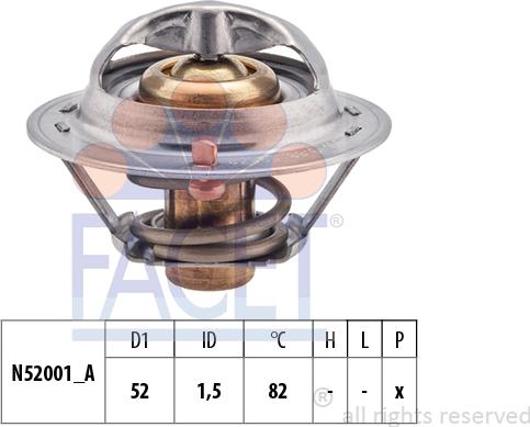 FACET 7.8340S - Термостат, охладителна течност vvparts.bg