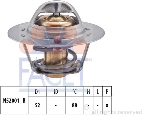 FACET 7.8355S - Термостат, охладителна течност vvparts.bg