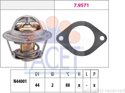 FACET 7.8369 - Термостат, охладителна течност vvparts.bg