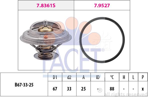 FACET 7.8361 - Термостат, охладителна течност vvparts.bg