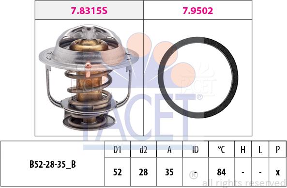 FACET 7.8315 - Термостат, охладителна течност vvparts.bg