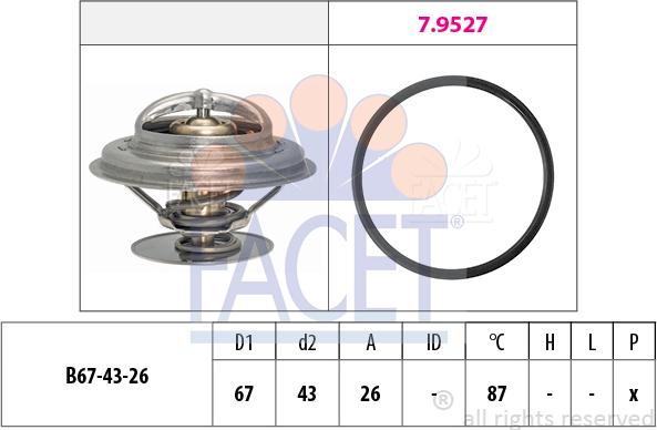 FACET 7.8385 - Термостат, охладителна течност vvparts.bg