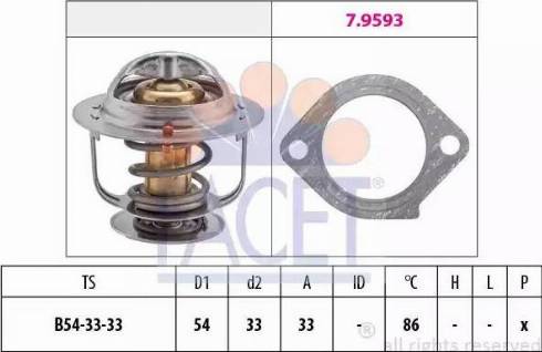 FACET 7.8386 - Термостат, охладителна течност vvparts.bg