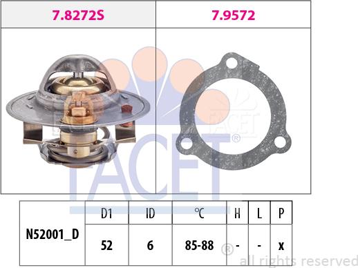 FACET 7.8388 - Термостат, охладителна течност vvparts.bg