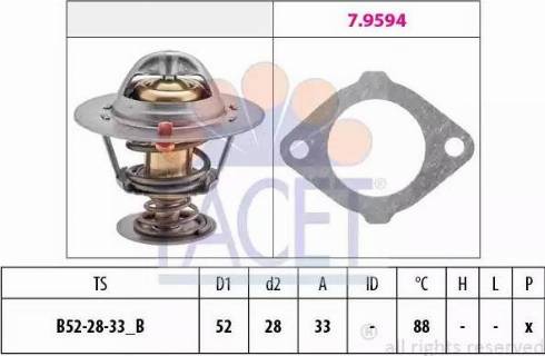 FACET 7.8387 - Термостат, охладителна течност vvparts.bg