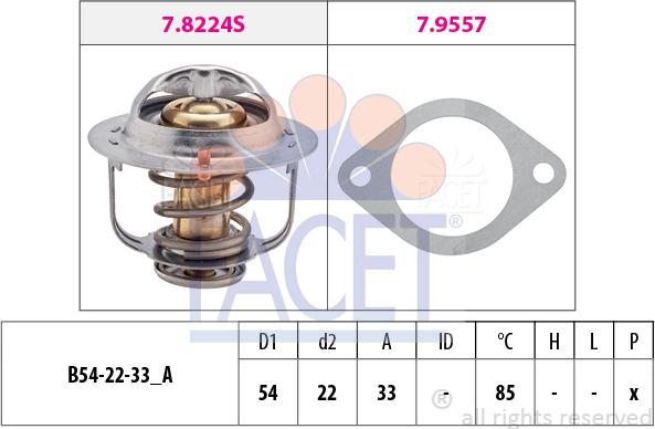 FACET 7.8335 - Термостат, охладителна течност vvparts.bg