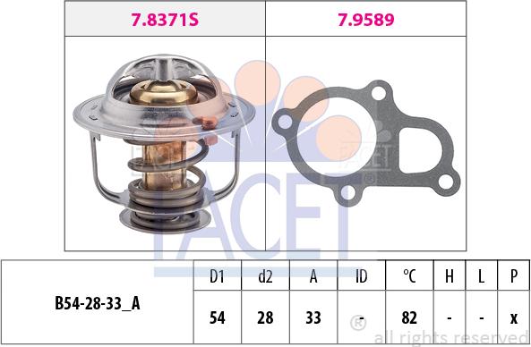 FACET 7.8372 - Термостат, охладителна течност vvparts.bg