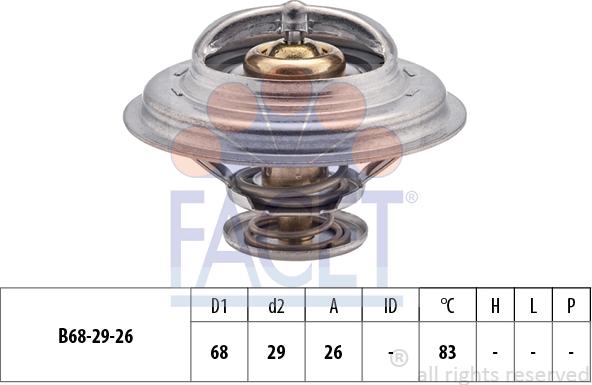 FACET 7.8377S - Термостат, охладителна течност vvparts.bg