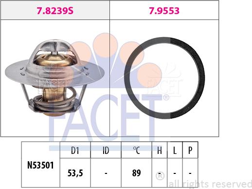FACET 7.8290 - Термостат, охладителна течност vvparts.bg