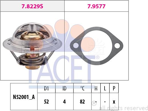 FACET 7.8244 - Термостат, охладителна течност vvparts.bg