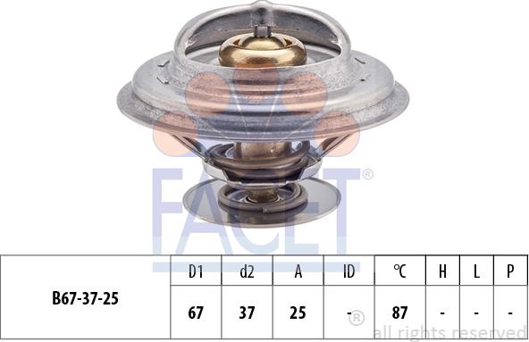 FACET 7.8256S - Термостат, охладителна течност vvparts.bg