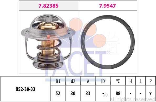 FACET 7.8269 - Термостат, охладителна течност vvparts.bg