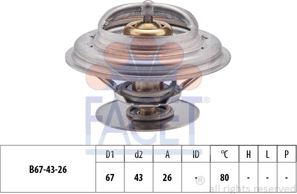 FACET 7.8260S - Термостат, охладителна течност vvparts.bg