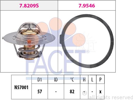 FACET 7.8209 - Термостат, охладителна течност vvparts.bg