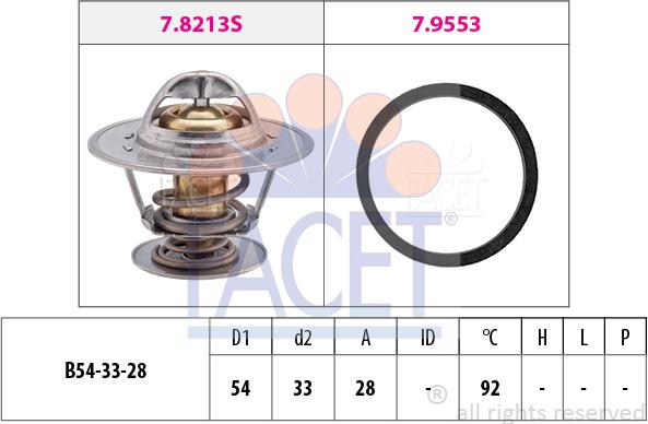 FACET 7.8213 - Термостат, охладителна течност vvparts.bg