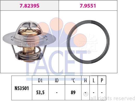 FACET 7.8239 - Термостат, охладителна течност vvparts.bg