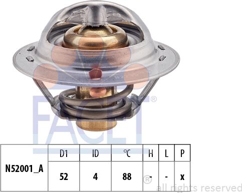 FACET 7.8232S - Термостат, охладителна течност vvparts.bg