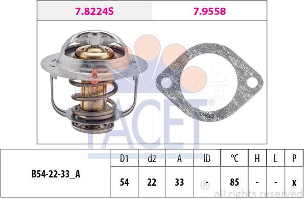 FACET 7.8224 - Термостат, охладителна течност vvparts.bg