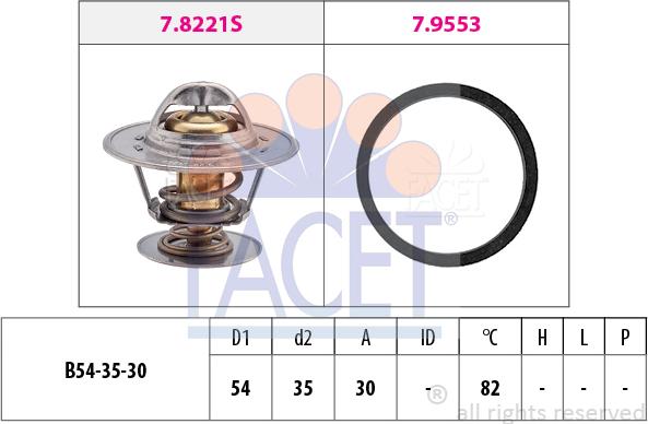 FACET 7.8221 - Термостат, охладителна течност vvparts.bg