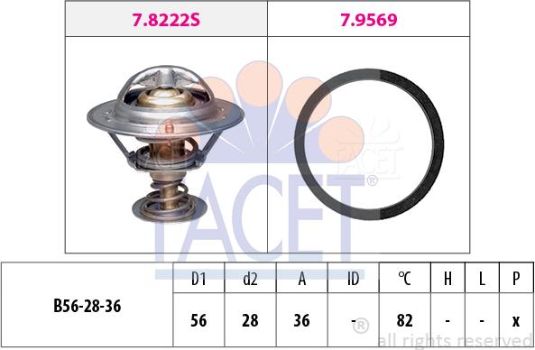 FACET 7.8222 - Термостат, охладителна течност vvparts.bg