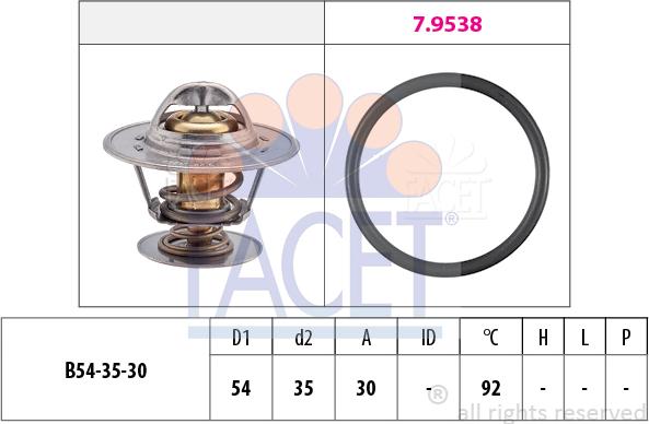 FACET 7.8279 - Термостат, охладителна течност vvparts.bg