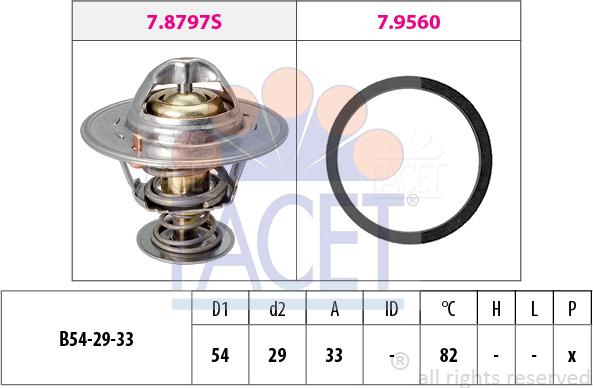 FACET 7.8797 - Термостат, охладителна течност vvparts.bg