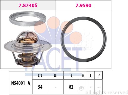 FACET 7.8740 - Термостат, охладителна течност vvparts.bg