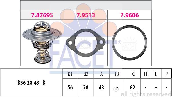 FACET 7.8769 - Термостат, охладителна течност vvparts.bg