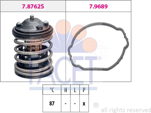 FACET 7.8762 - Термостат, охладителна течност vvparts.bg