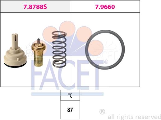 FACET 7.8788 - Термостат, охладителна течност vvparts.bg