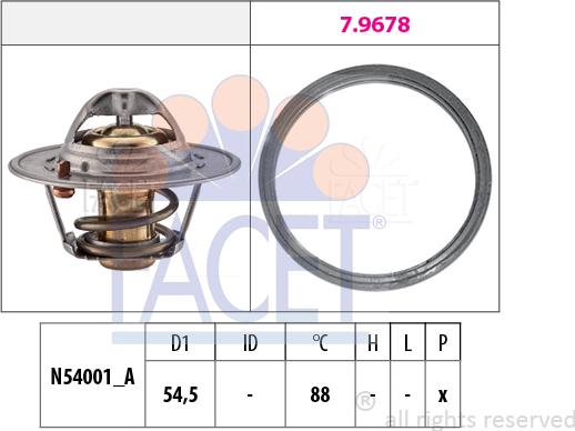 FACET 7.8787 - Термостат, охладителна течност vvparts.bg