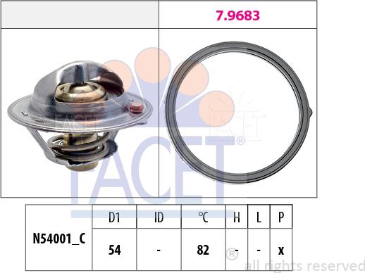 FACET 7.8727 - Термостат, охладителна течност vvparts.bg