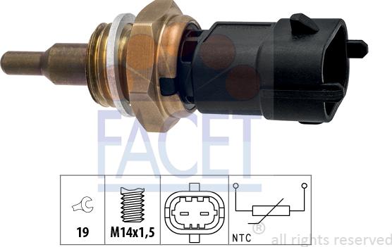 FACET 7.3411 - Датчик, температура на охладителната течност vvparts.bg