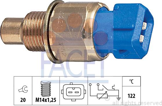 FACET 7.3552 - Датчик, температура на охладителната течност vvparts.bg